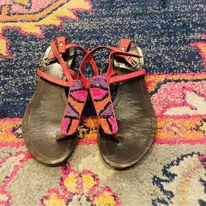 EUC Diane Von Furstenberg Pink Sequin Sandals 7.5